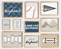 Neutral Boy Blue Play Room Nursery Ball Game Stripe Poster Quote Wall Art Printable Retro Vehicle Canvas Pictures Painting Decor