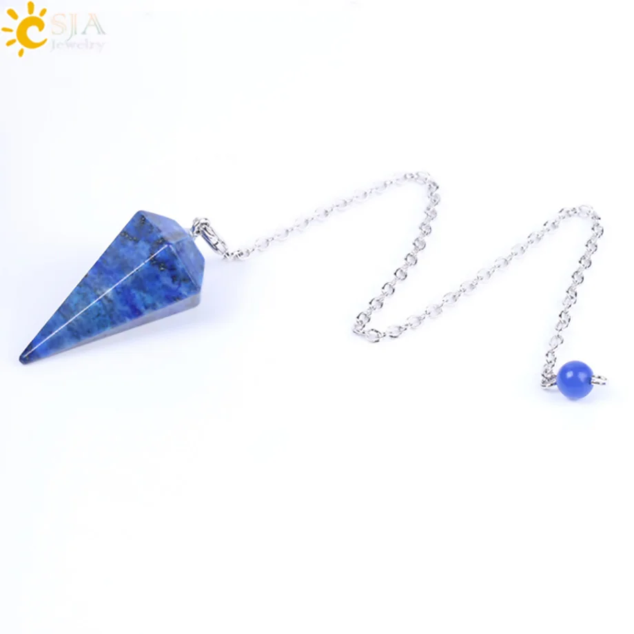 CSJA Healing Crystal Slinger voor Waarzeggerij Wichelroedelopen Roze Kwarts Slingers Natuurlijke Edelsteen Reiki Kristallen Hanger Pendulos E112