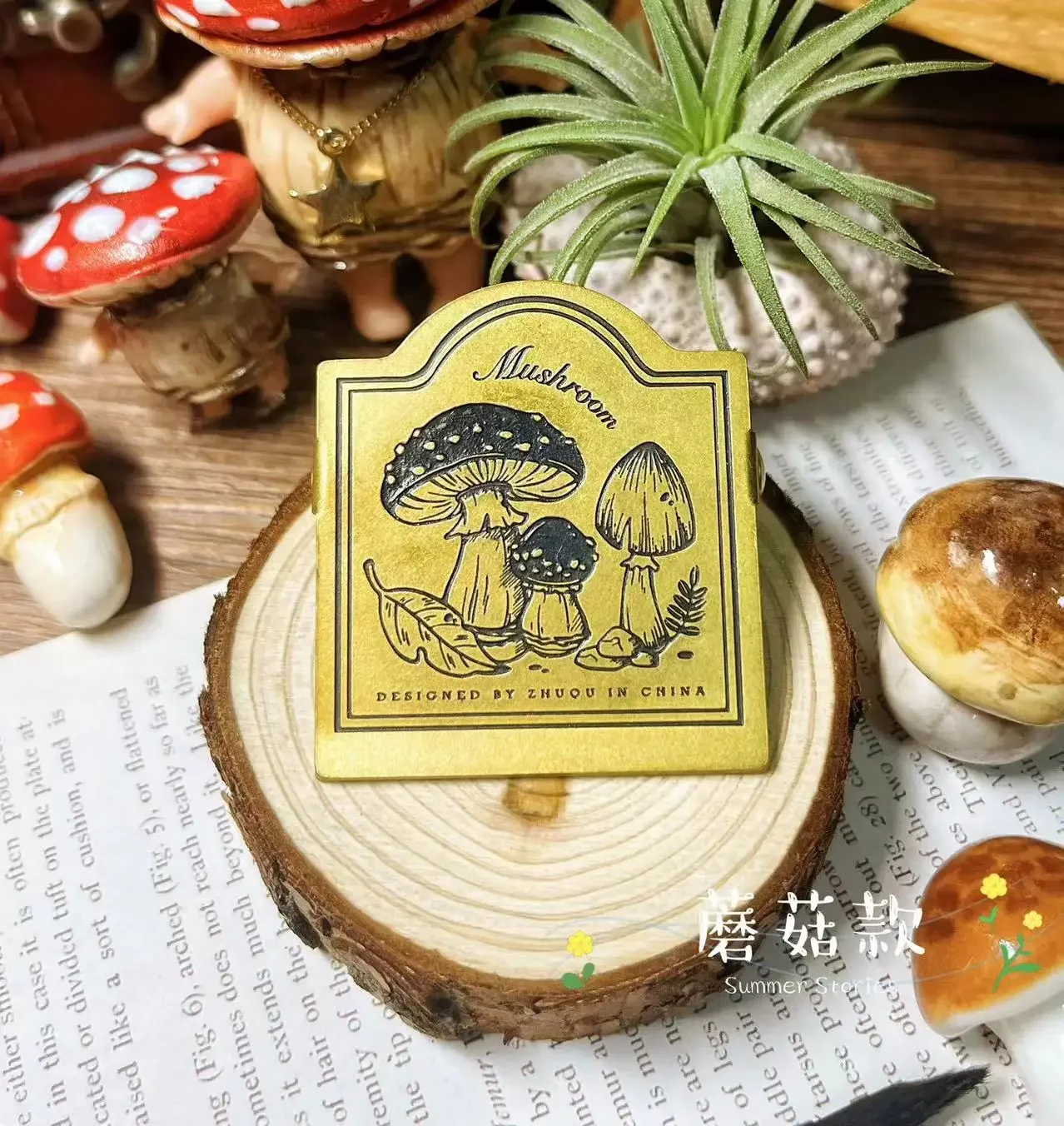 

Vintage Mushroom TN Brass Paper Clips Journal Notebook Decoration Cute Shot Props Planner Stationary Reciepts Binder Clips