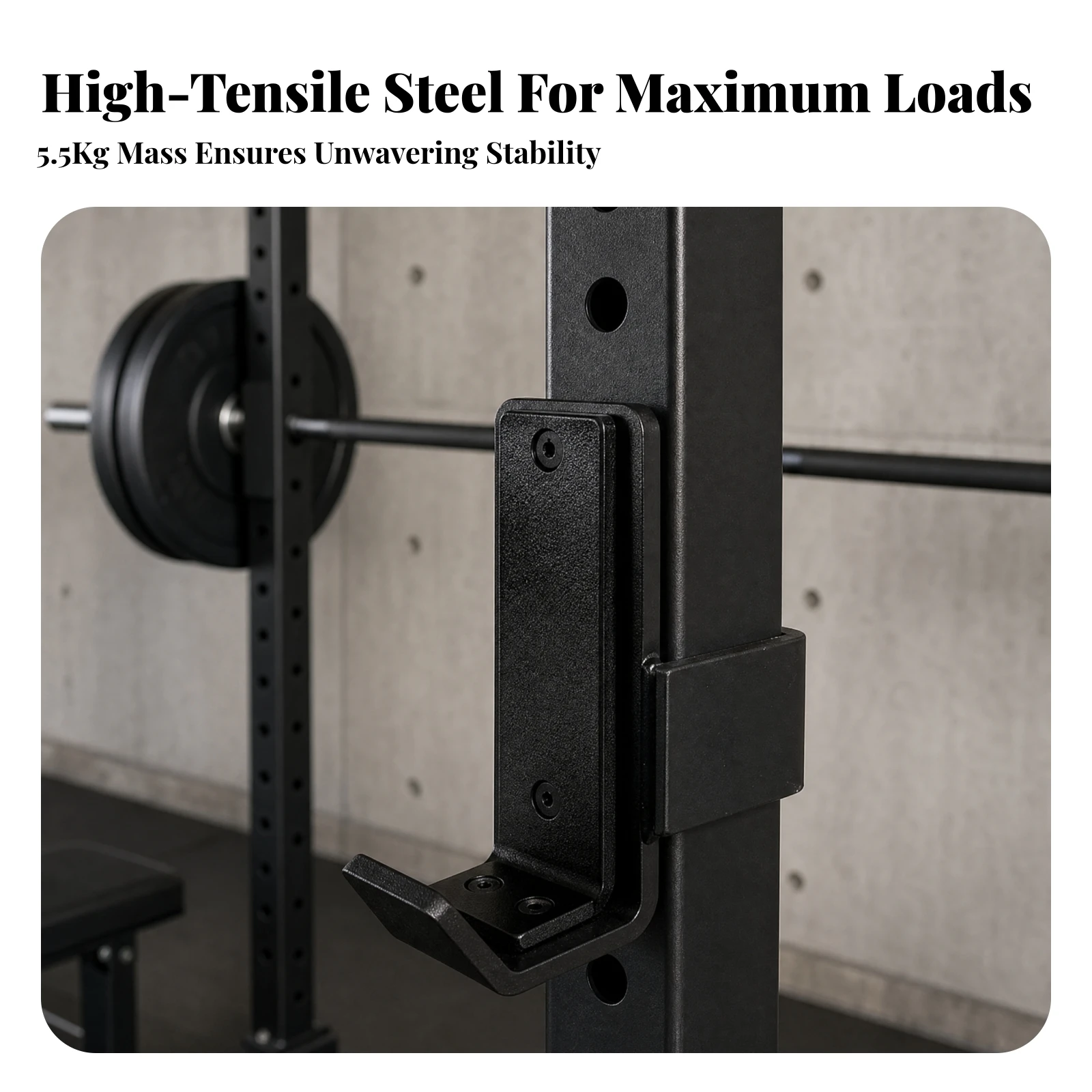 Power Rack J-Hook Thick Steel Construction Power Rack J Hook Gym Equipment Heavy Duty Secure for Bench Press, Squat