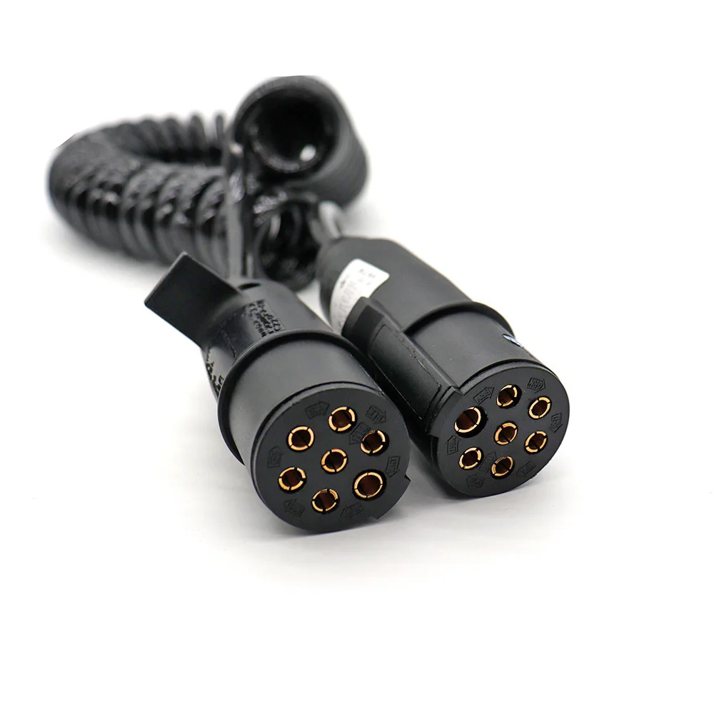 Trailer Spiral Cable Brake System Electrical Wires Connector 7 Pin Truck And Trailer Coil ABS Electric Power Cord view 2