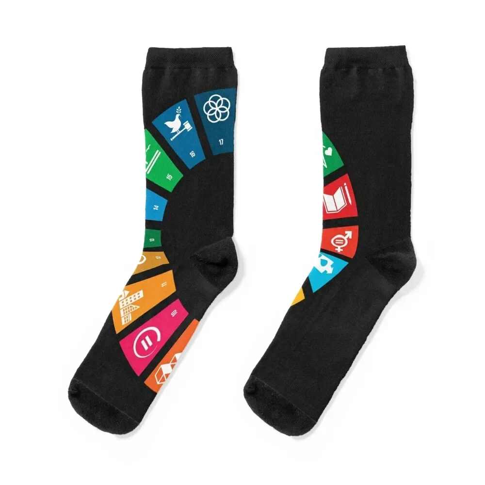 UN SDGs UN Global Goals Logo United Nations Sustainable Development Goals 2030 Sticker Copy Socks Men's Men's Socks Women's