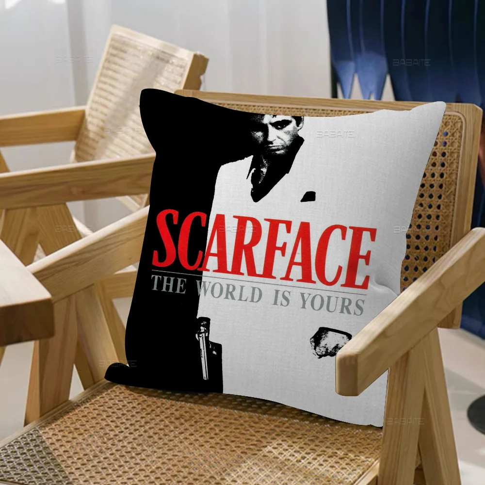 Scarface Poster Anime Pillow Gifts Home Office Furnishings Bedroom Sofa Car Cushion Cover Case 45x45cm