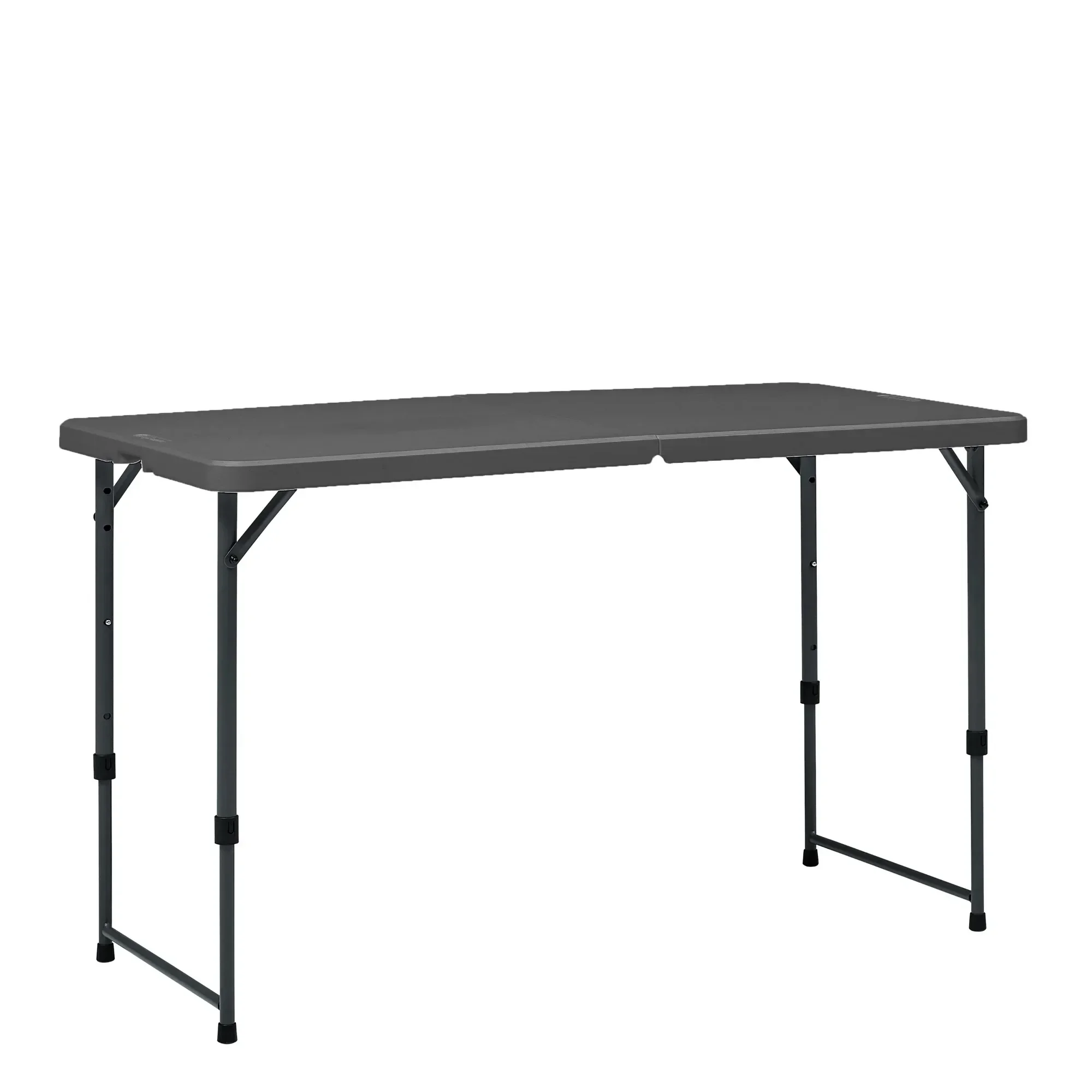 

4 Foot Adjustable Height Folding Plastic Table, Black