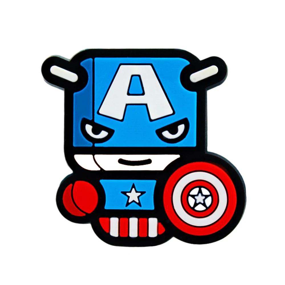 Hot Disney 1PCS Funny Cartoon Marvel Characters DlY Shoe Charms PVC Cool Hero Accessories Decorate Kid Boy Girl X-mas Party Gift image 5