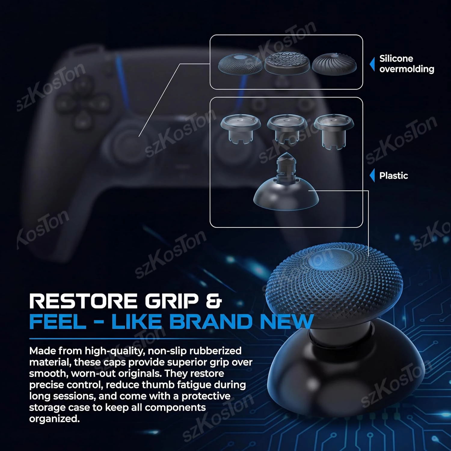 For PS5 PS4 Controller Replacement Thumbstick Caps for Switch Pro Xbox Series S/X Analog Joystick Grips Button Cover Repair Set view 4