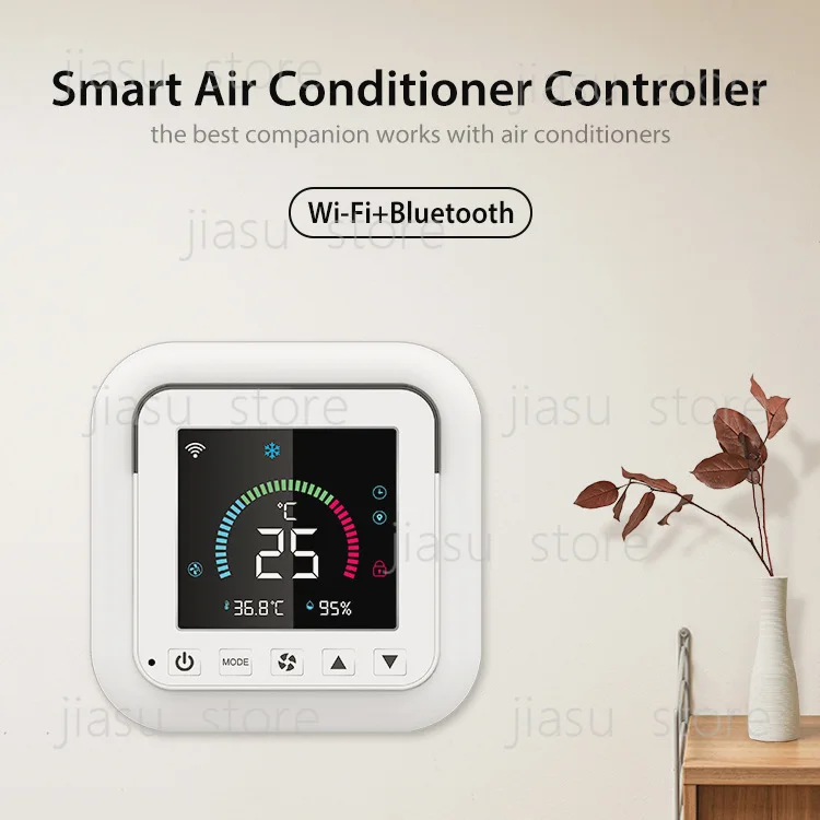 NEO Tuya WiFi Smart Color Screen Thermostat, White Infrared AC Temperature Controller with Digital Display