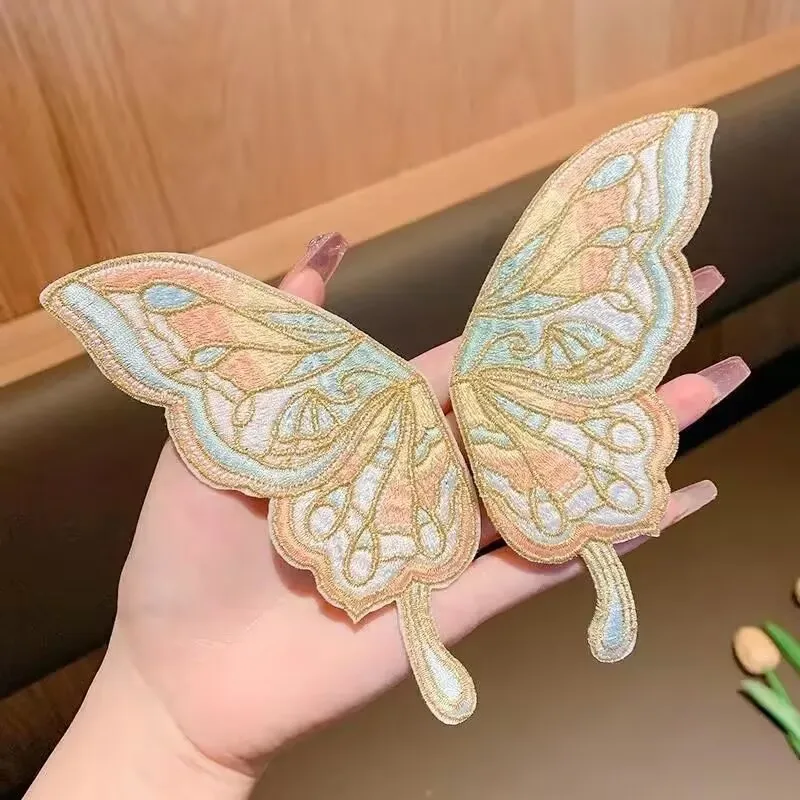 Hand Made haftowane do włosów w kształcie motyla klip w chińskim stylu Hanfu nakrycia głowy