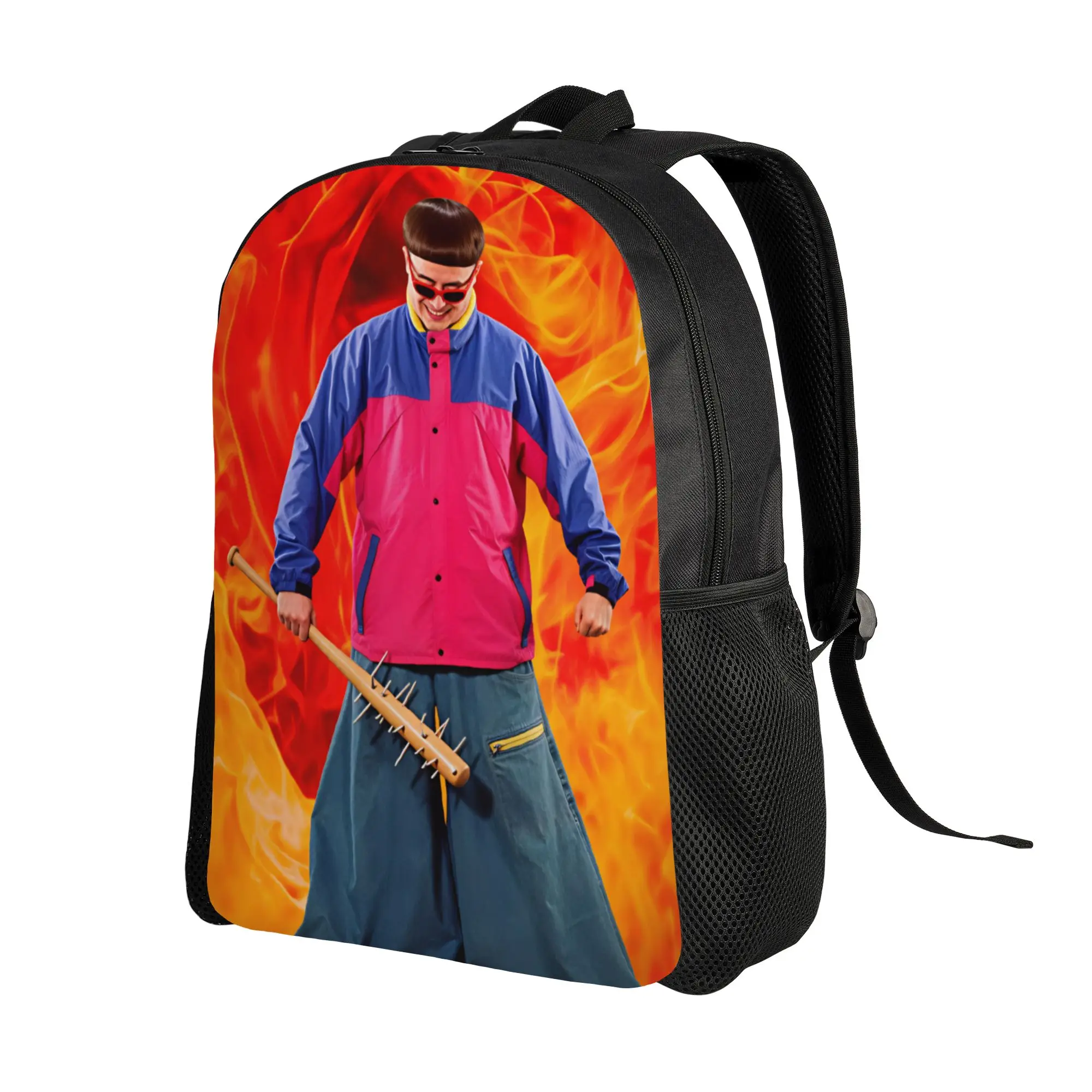 Oliver Tree Barbed Baseball Bat Fire Backpack  Travel Backpacks Women Custom Breathable High School Bags Aesthetic Rucksack