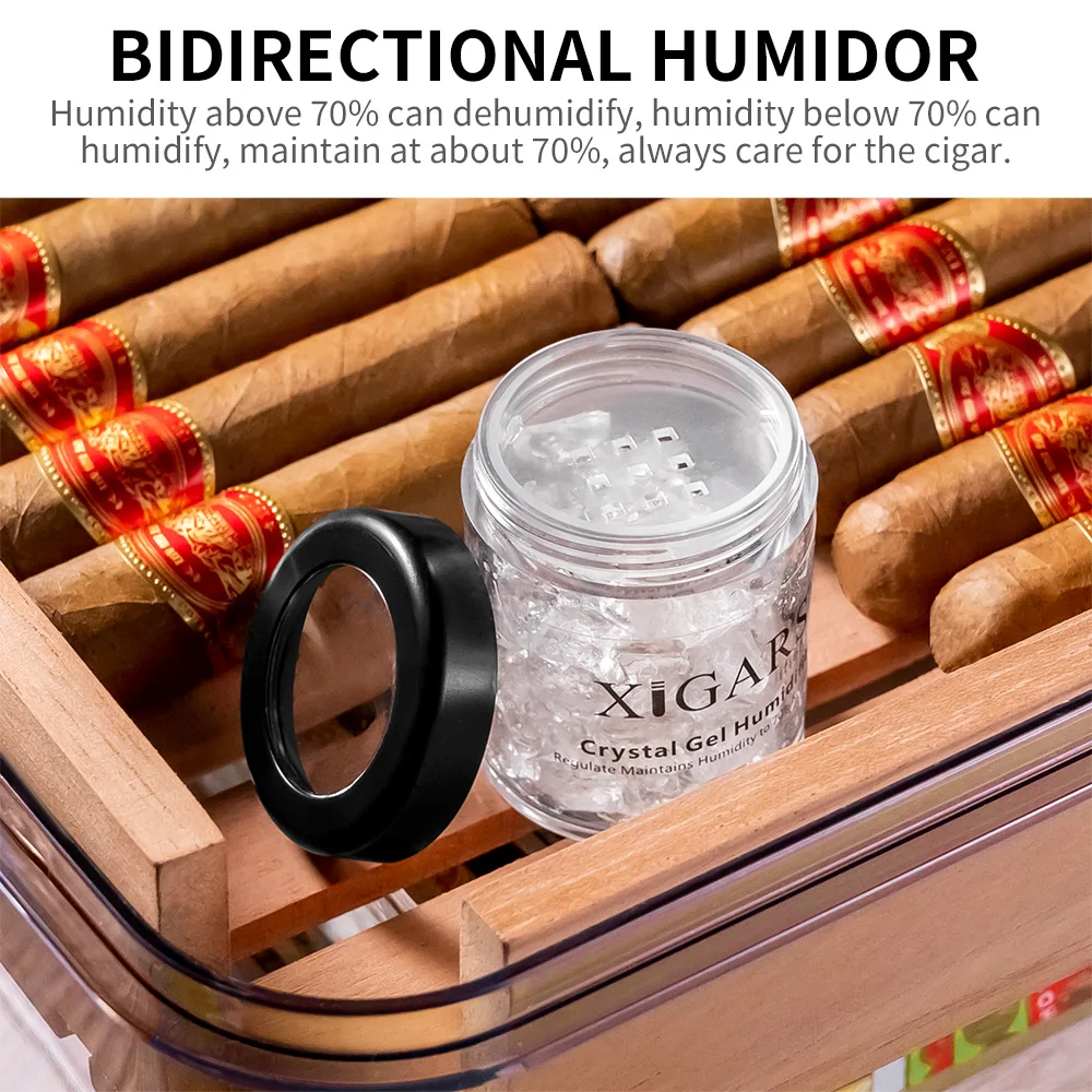 Cigar Companion Cedar Wood Shelf Clear Cigar Humidor with Hygrometer 100PCS PP Material Portable Multifunction Seal Up