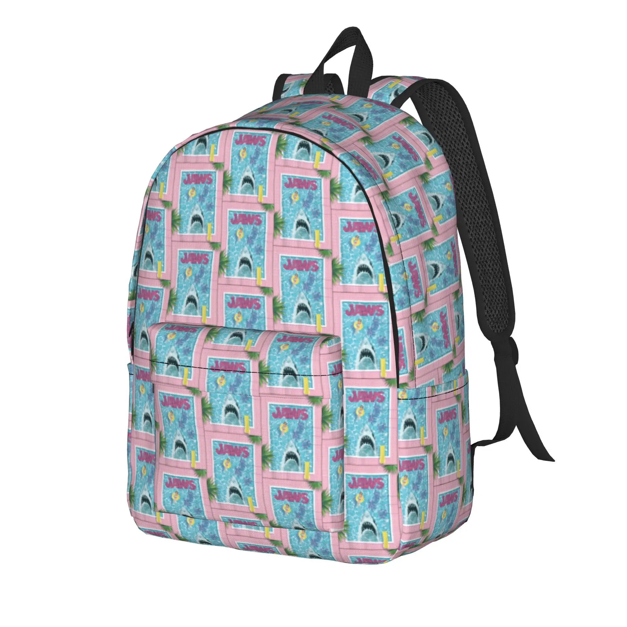 Jaws 50th Anniversary Poster  Backpack  Women Polyester Outdoor Backpacks Durable Modern High School Bags Rucksack
