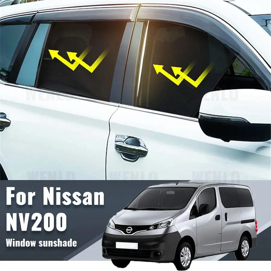 

For Nissan NV200 2010-2023 Car Sunshade Shield Magnetic Front Windshield Frame Curtain Rear Side Window Sun Shades Visor