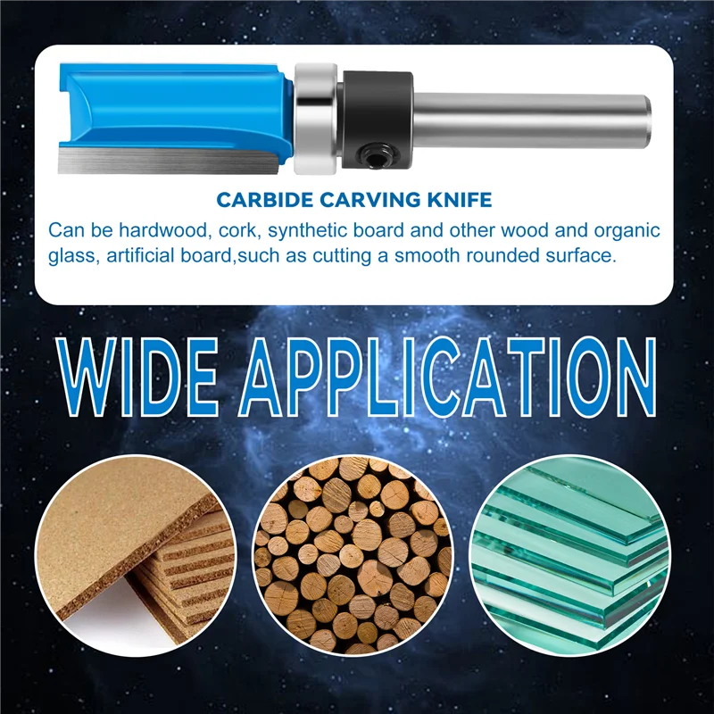 2025 Trend1/4 Polegada Haste Router Bit Twin 2 Caneladas Imperial Jig Template Cutter Carpintaria