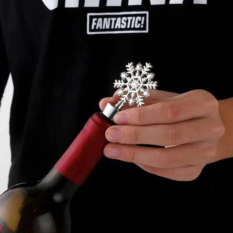 Tappo per vino in lega regali di natale forma di fiocco di neve tappo per bottiglia di Champagne bomboniere per feste bomboniere per amici accessori