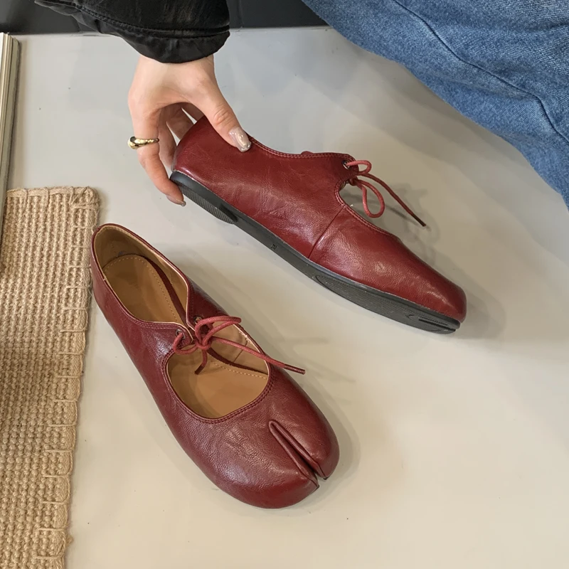 

Туфли Мэри Джейн Женские модные балетки на шнуровке Удобные туфли с закрытым носком Лоферы с перекрестными ремешками Дизайнерские туфли Zapatos De Mujer