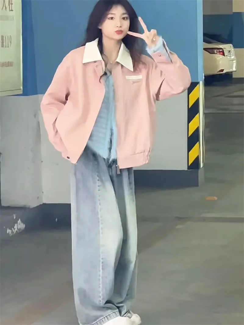 

Premium, Niche, Sweet Fresh Pink Jacket Popular Jacket Women Early Spring 2023 New Vintage, Sweet Academic Style Jacket Trend