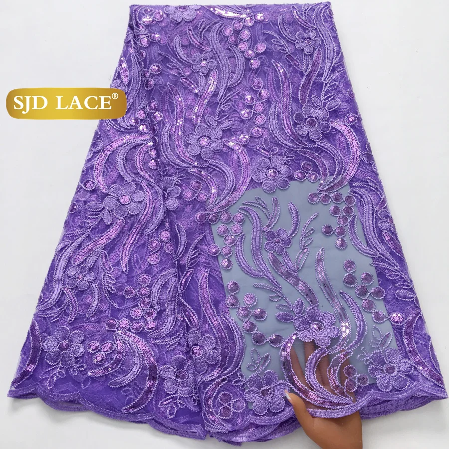 SJD dentelle français africain maille dentelle tissus 2026 haute qualité nigérian Net paillettes dentelle pour les femmes robes de soirée de mariage coudre 4685