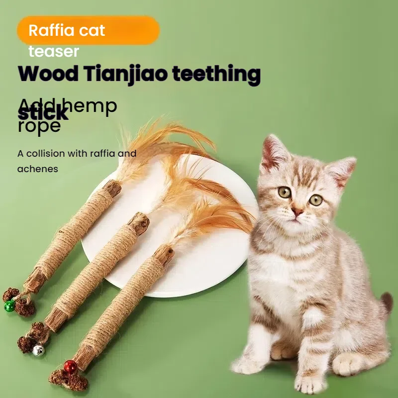 

Cat Teeth Grinding, Teasing Cat Stick, Cat Toy, Self Fun, Soothing, Bite Resistant, Kitten Teeth Cleaning, Catnip Ball Supplies