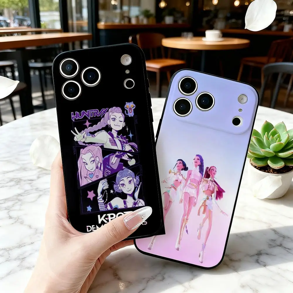 KPop D-Demon H-Hunters Telefoonhoesje voor IPhone 17 Air 16 16e Plus Pro MAX15 14 13 12 11 Xr 7 8 6 Se XSmax Zachte zwarte hoes