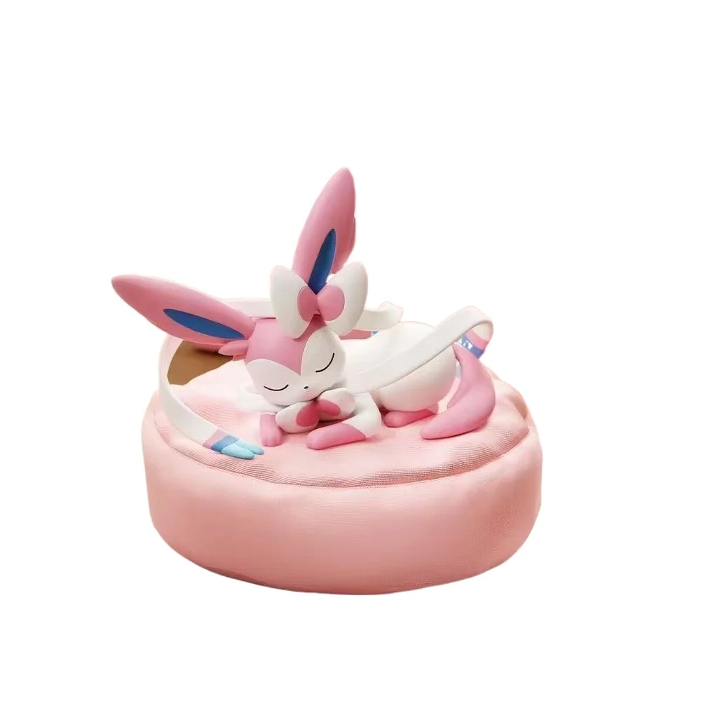 2026 Hot Anime Eevee Multi Stance Sleeping Posture Series Blind Box Figures Cute Desk Decor Scene Building Kit Model Toy Gifts