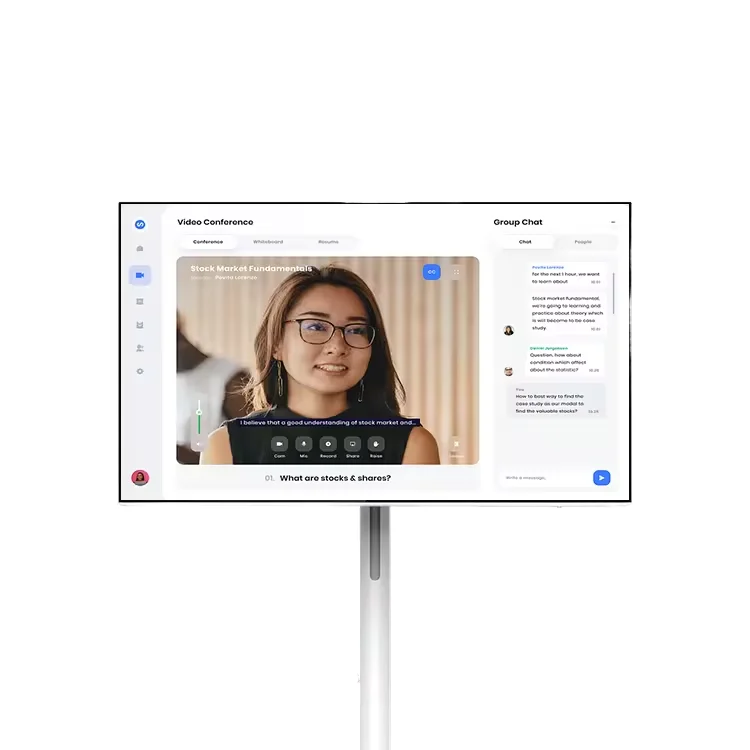 Dropshipping 27 Inch Tablet Rotatable Interactive Movable Tv Rechargeable Smart Television Fhd Portable Tv On Wheels Smart Tvs