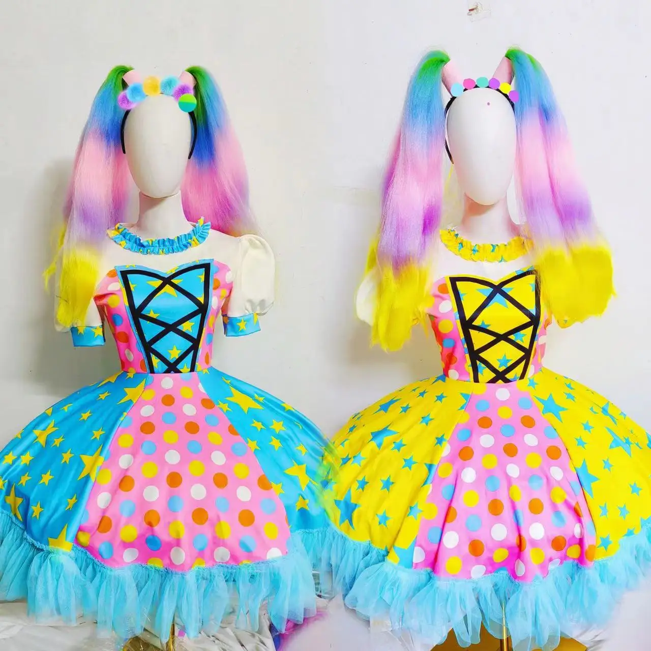 Original Carnival Festival Performance Outfit Clown Amusement Park Parade Dancer Singer Bubble Dress Stage Party Club Show Wear