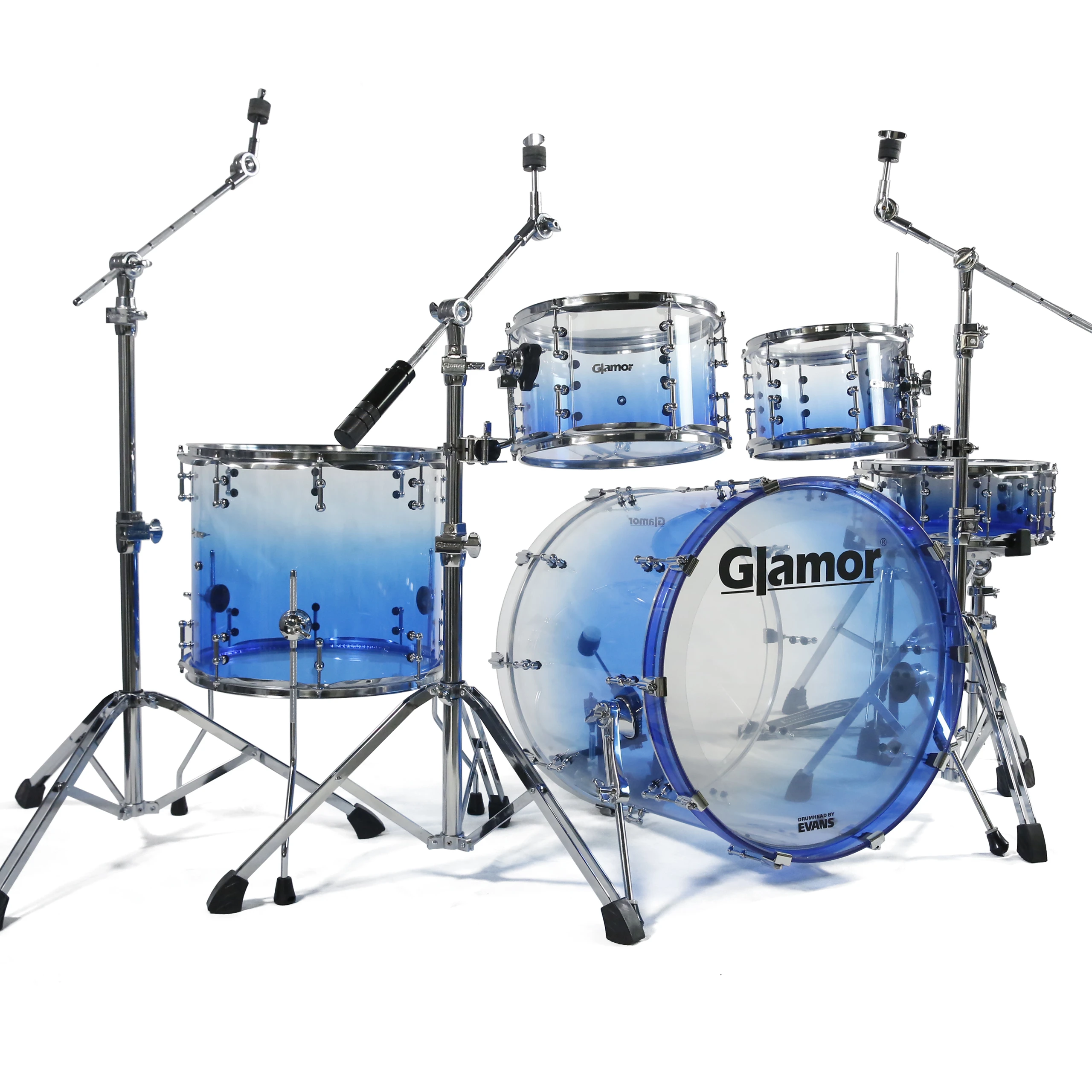 

Professional Crystal Shine Series Acrylic Drum Set High-End 5-Piece Glamor Drum Instrument Kits