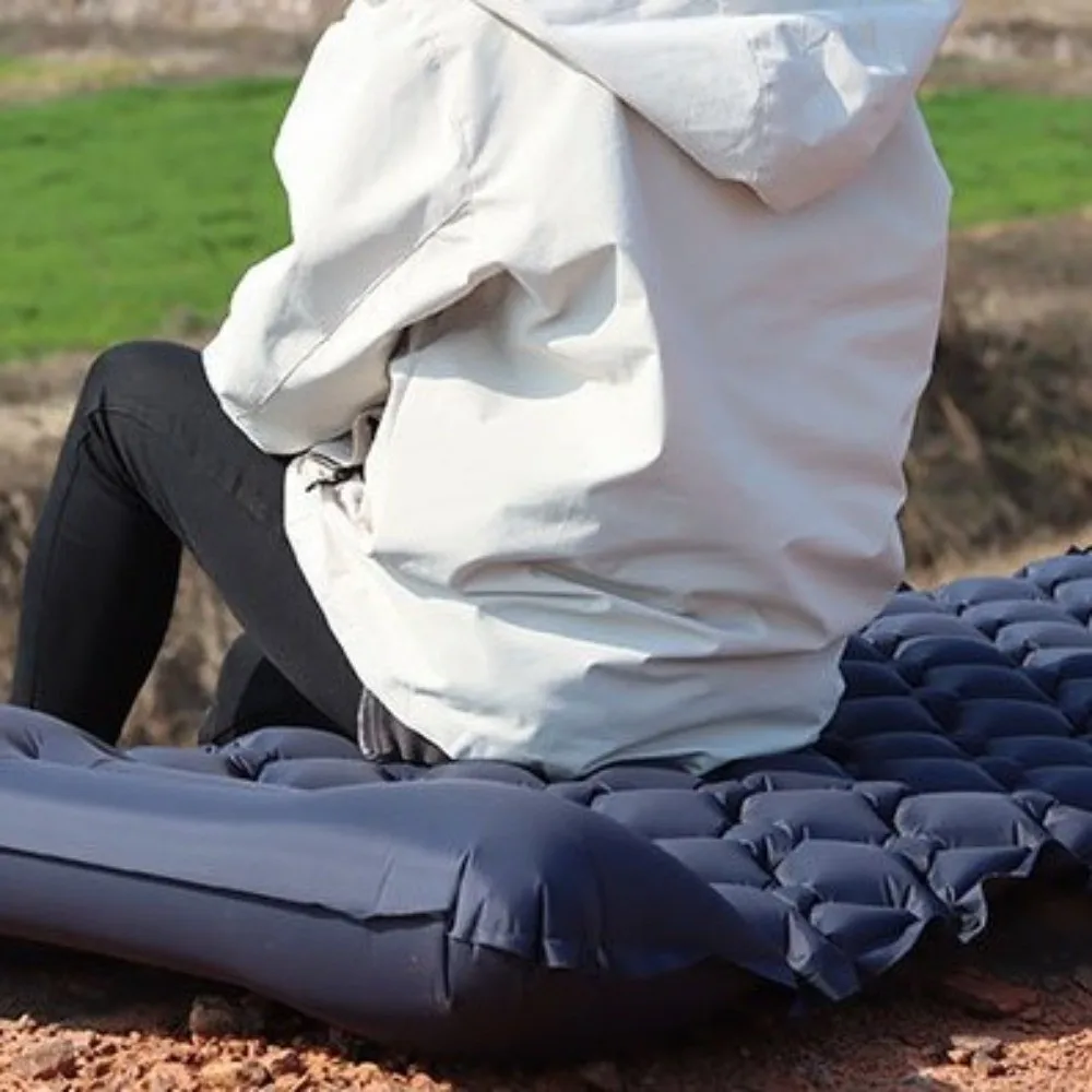 

Надувной матрас для кемпинга со встроенным насосом, утолщенный, износостойкий, складной, портативный, надувной спальный коврик