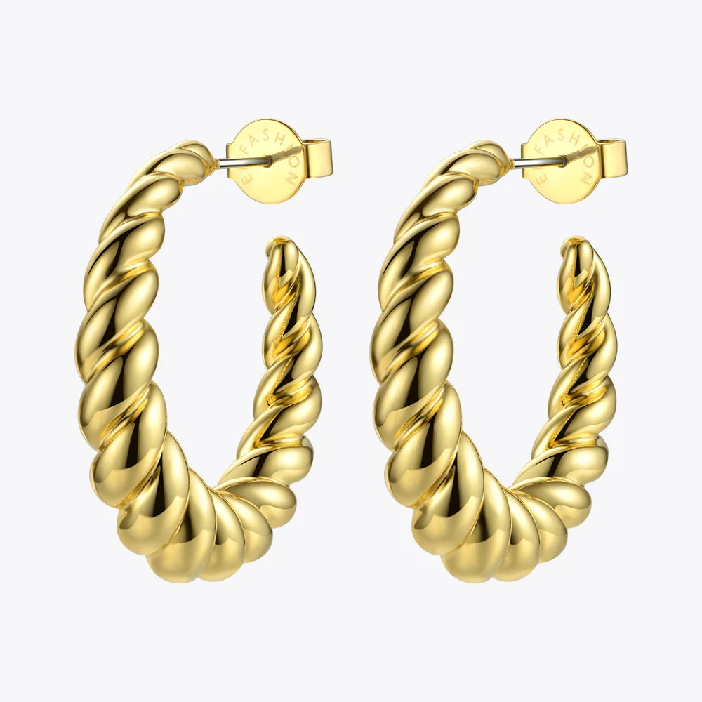 Enfashion Pure Form Twist Hoop Earrings Circle Gold Color Small Round Hoops Earings For Women Fashion Jewelry Aros EF181082