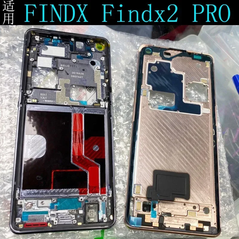 Middle Frame + Side Button Original For OPPO Find X2 / X2 Pro Mid Plate LCD Display Bezel Housing Screen Holder Replacement