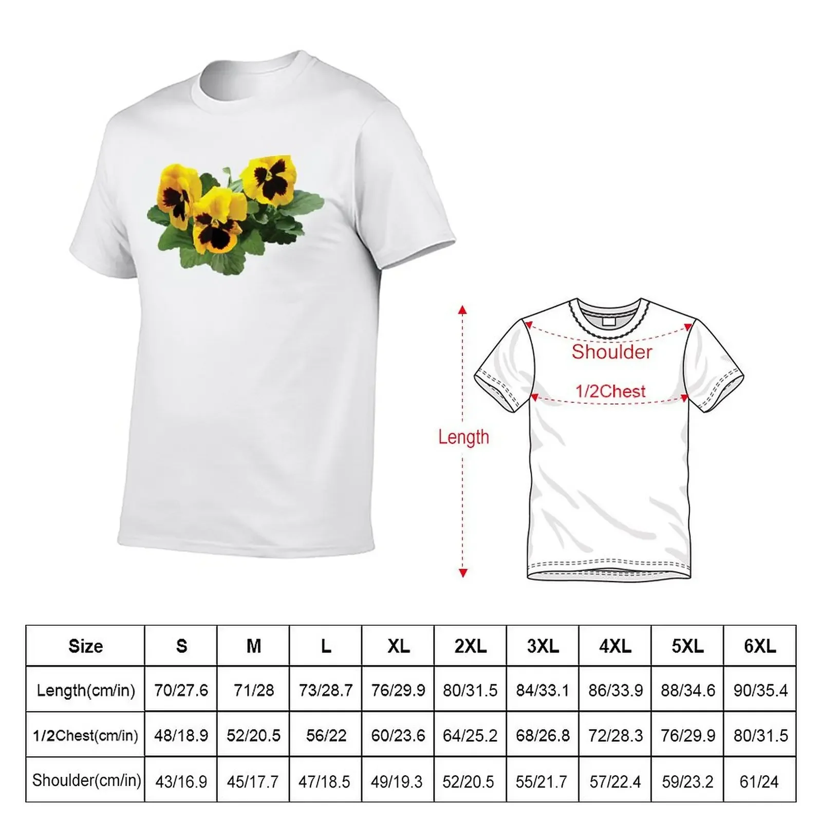 Three Yellow Pansies T-Shirt new edition shirts graphic tee Clothing plain black t shirts men