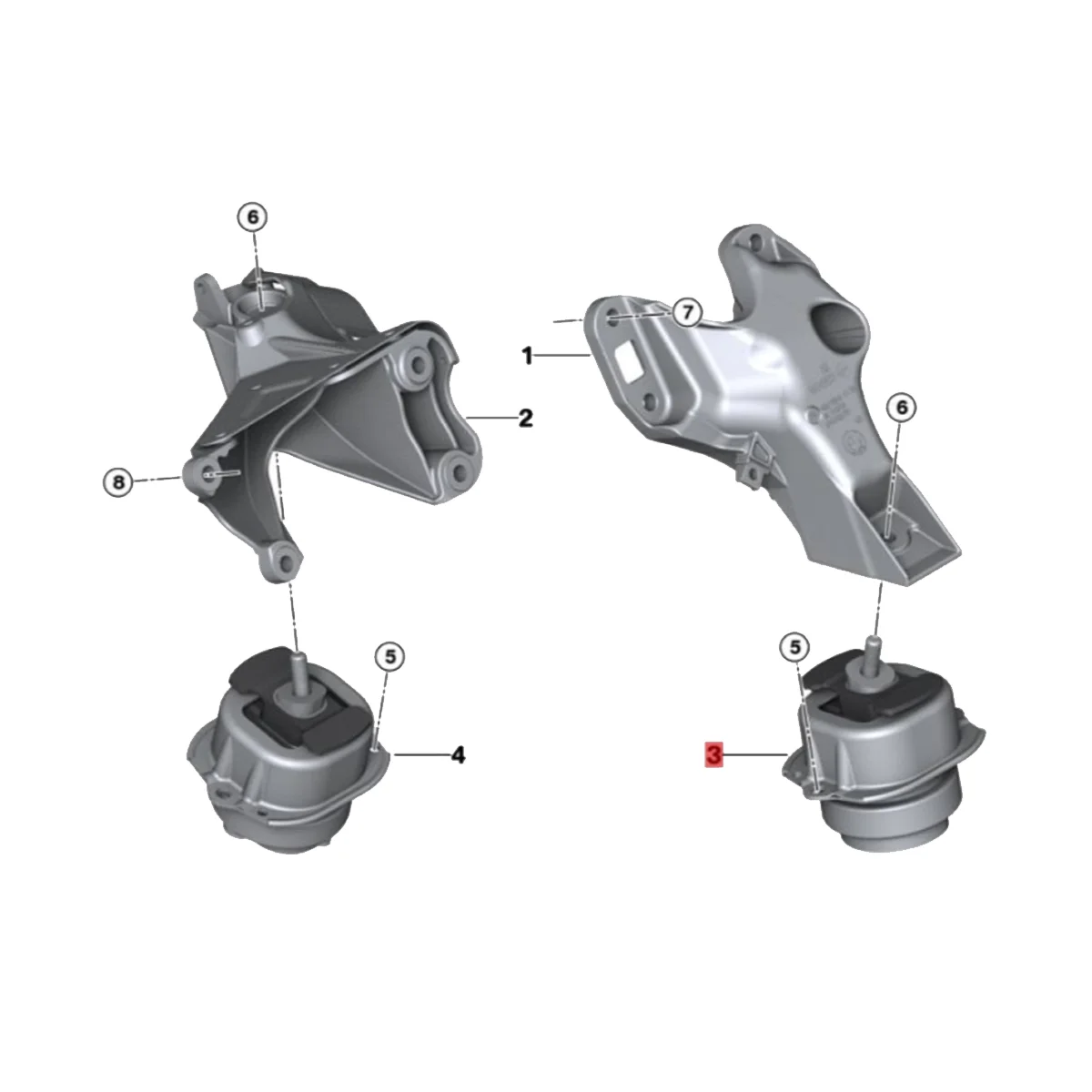 22116865145 Engine Mount Bracket Bearing for BMW X5 F15 E70 X6 F16 E71 2007-2017 Left Front 22 11 6 865 145