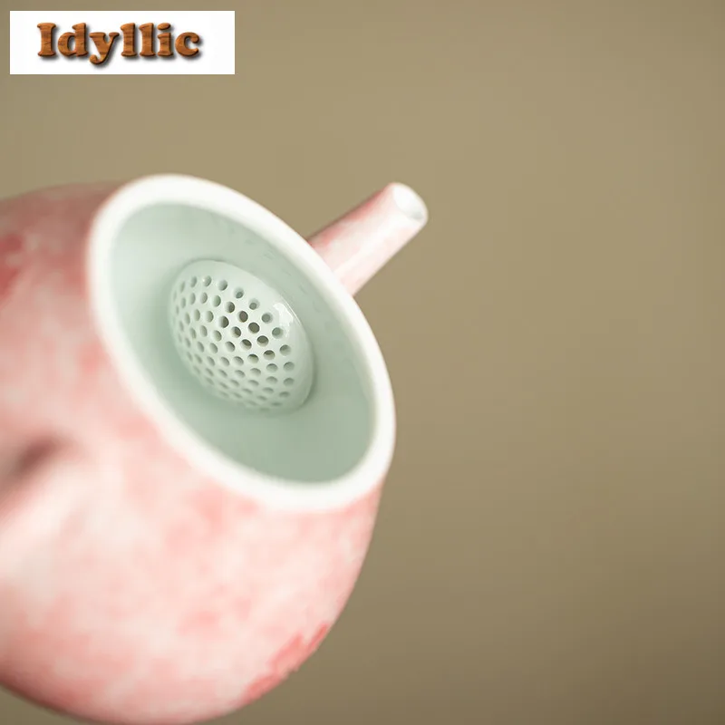 170 مللي إبريق شاي زهر الكرز المرسوم يدويًا وعاء مصفاة الشاي الياباني غلاية نقع الشاي مع ثقب الكرة خدمات الشاي الحرفية #3