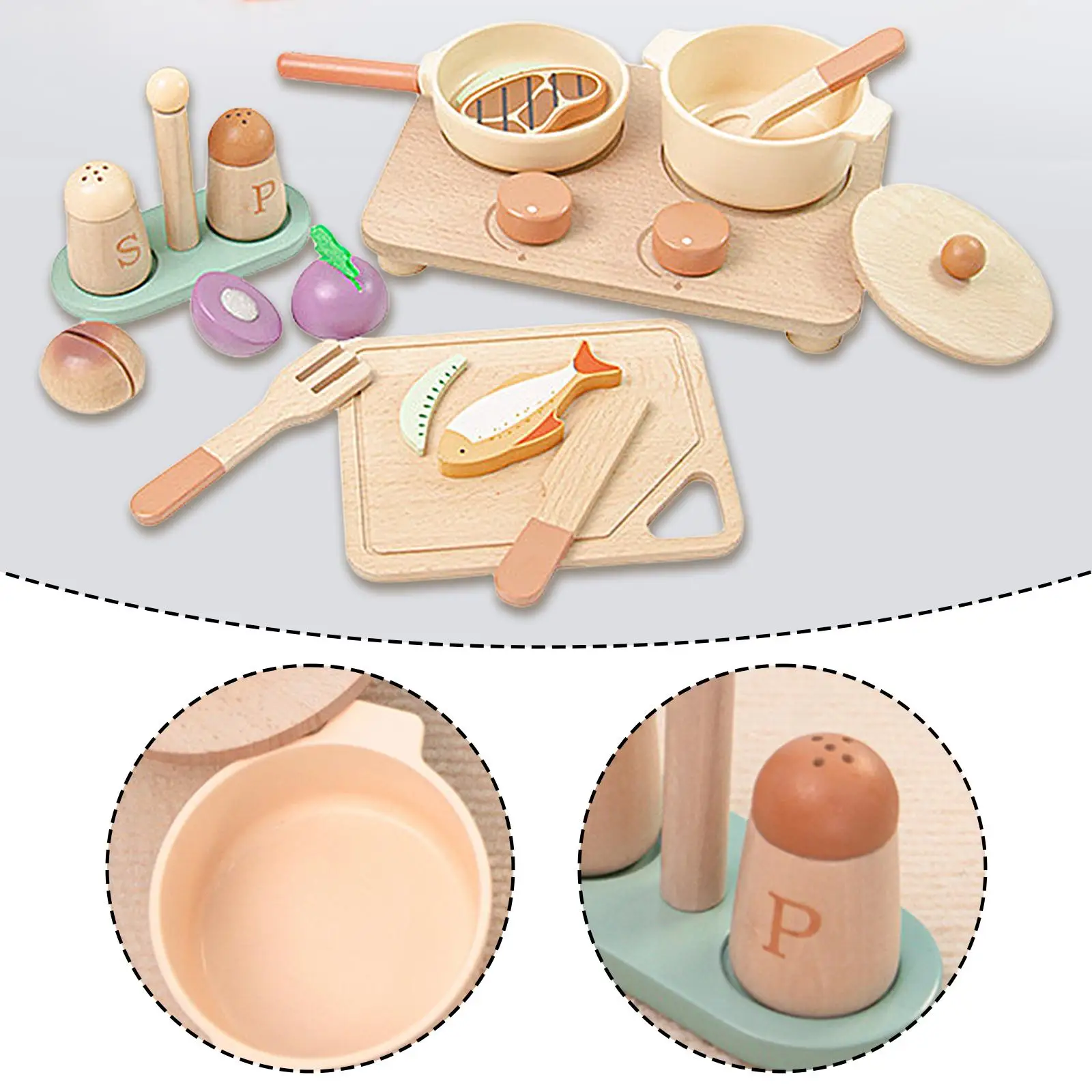 

Play Kitchen for Kids Simulation Kitchen Playset Wooden Kitchen Set Pretend Playset for Boys Girls Kids Preschool Birthday Gift