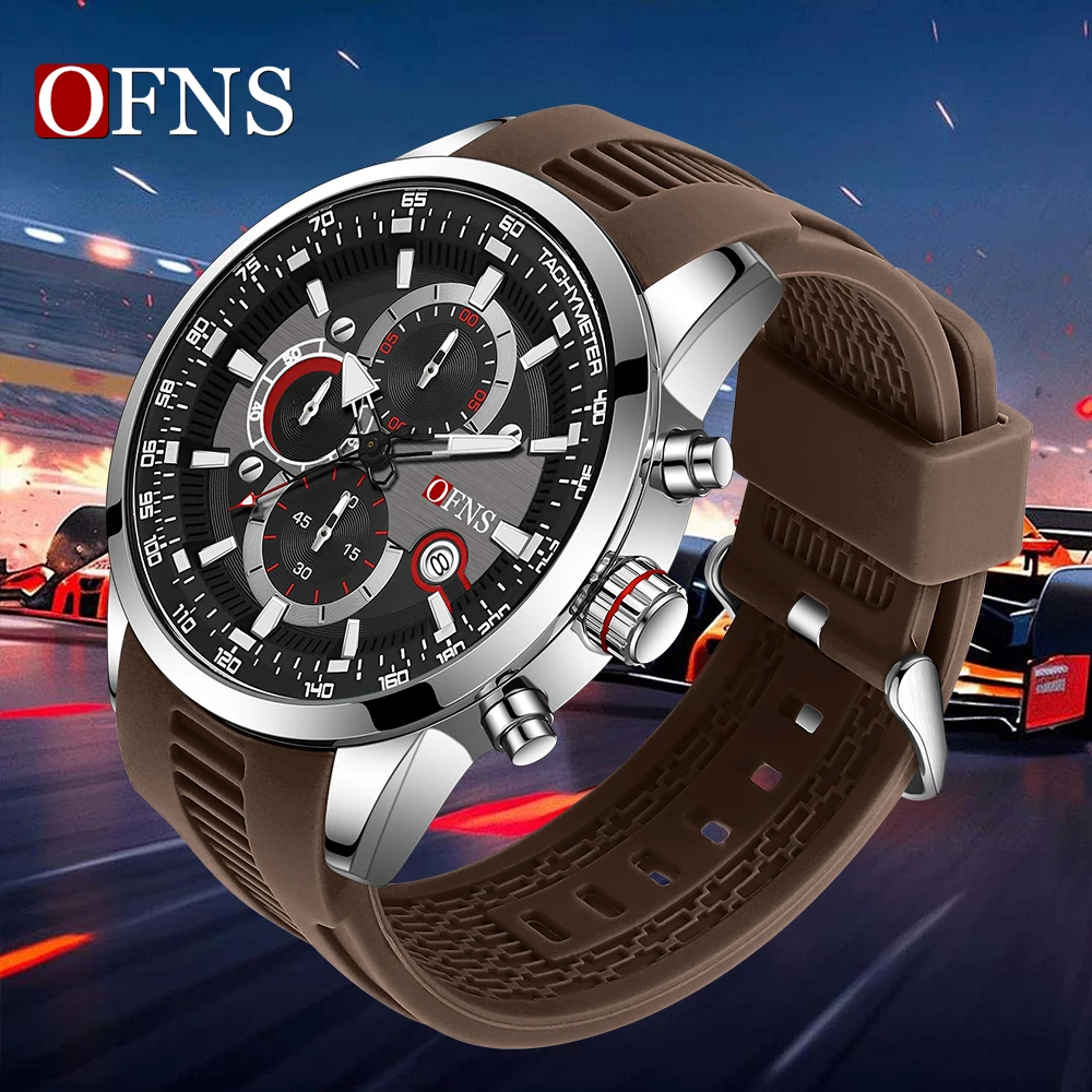

OFNS Top 8024, новые мужские кварцевые часы с календарем, деловые шестиконтактные часы с маленьким циферблатом, многофункциональные водонепроницаемые часы с временем 2025