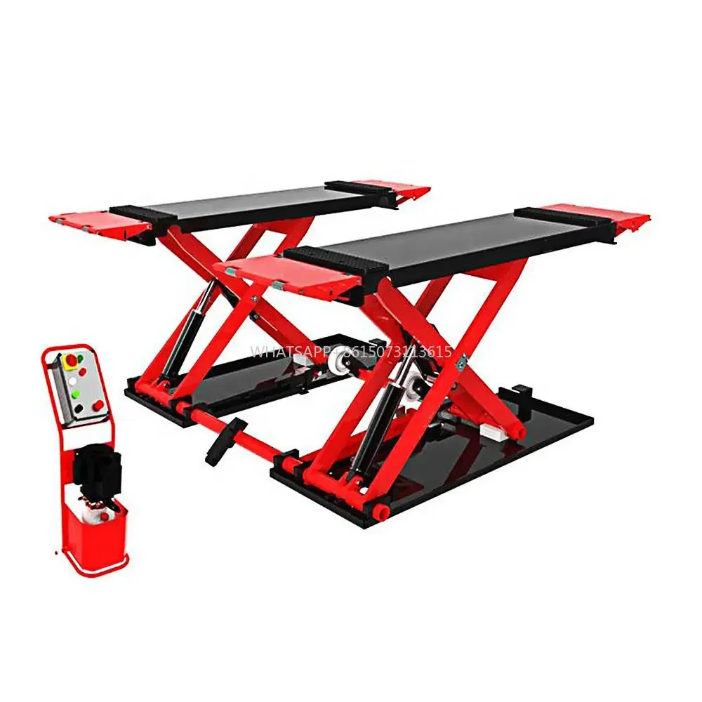 2022 Baohua EV New Energy Vehicle Ultrathin Wheel Alignment Scissor Lift on Ground Mounted for Car Workshop Equipment