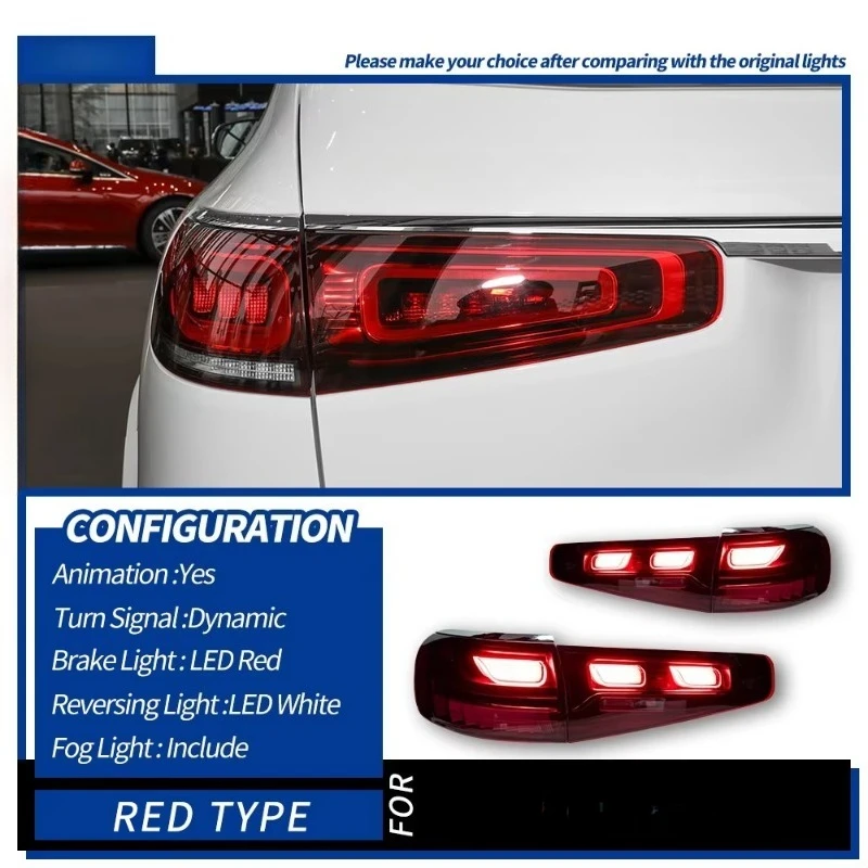 GLS 167 2019-2023 Car Tail Light Assembly 12V Red Dynamic Rear LED Lamp 18W 6000K New Condition Turn Signal Rear