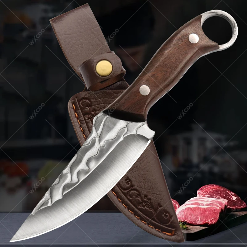 

Kitchen Knife Butcher Boning Knives Meat Cleaver Stainless Steel Kitchen Utility Fish Chef Knife Fruit Slicing Knife with Cover