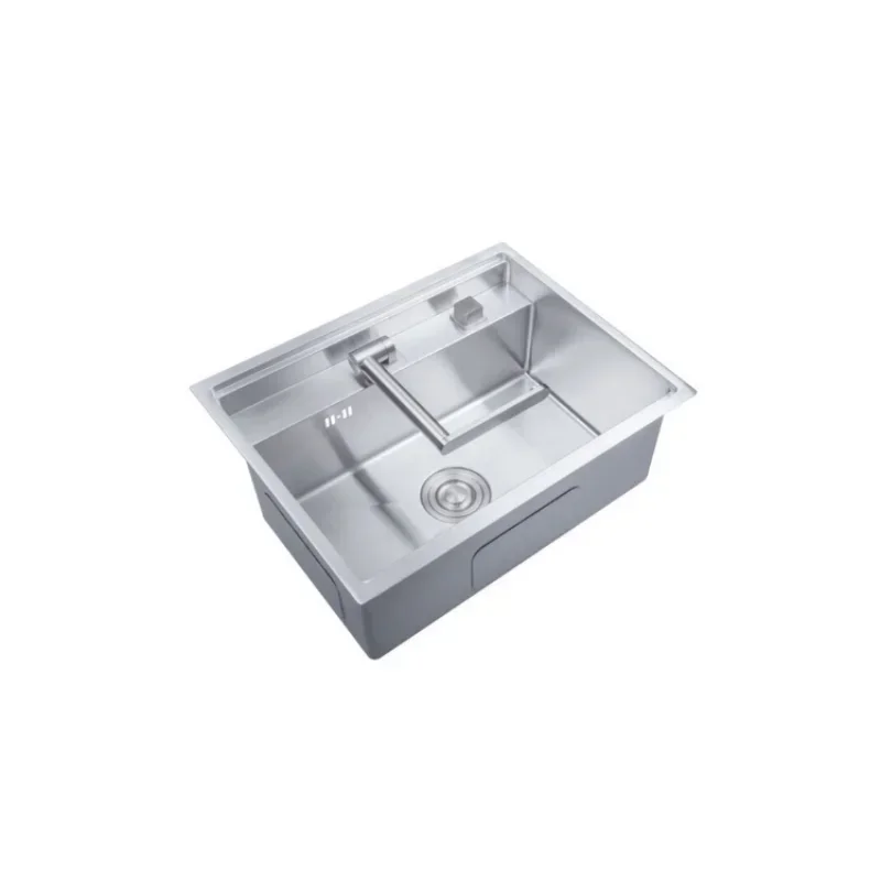 Hot selling Luxury hidden kitchen sink 304 stainless steel undermount concealed sink bowl with folded faucet and drain