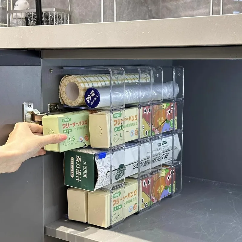 

Kitchen Storage Ra Plastic Organizer Cabinet Miscellaneous Items Storage Box Four Layers No Installation Required