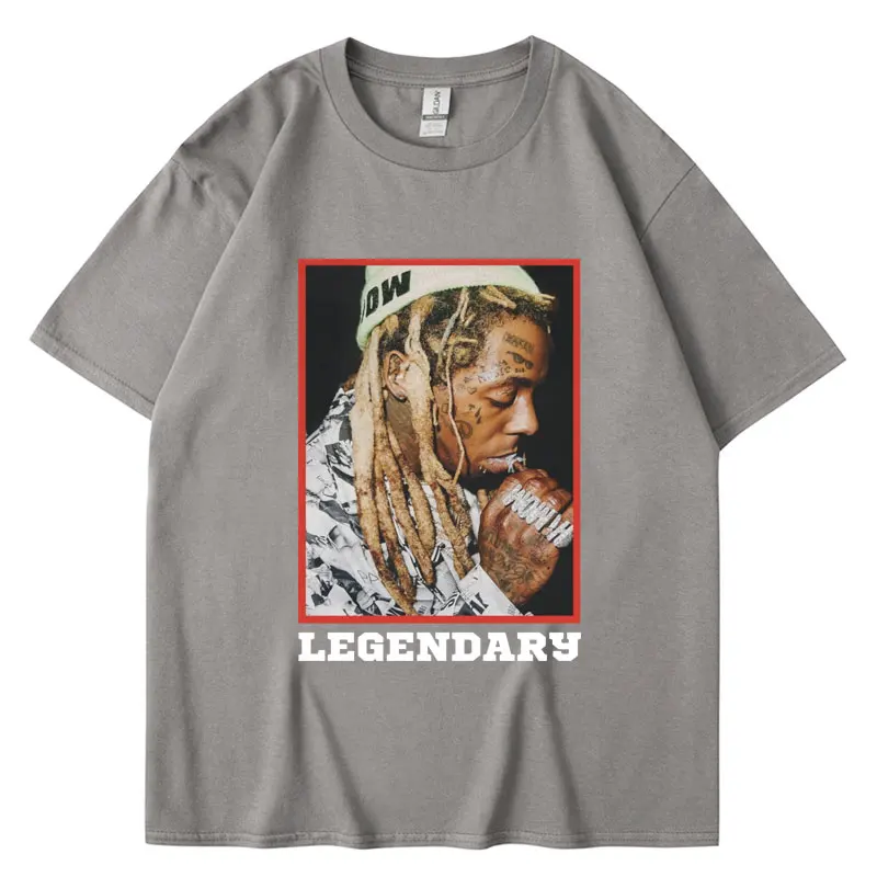 Rapper Lil Wayne Legendary Vintage T-shirt Men Women Hip Hop T-shirts Gothic Punk Short Sleeve Oversized T Shirt Male Streetwear