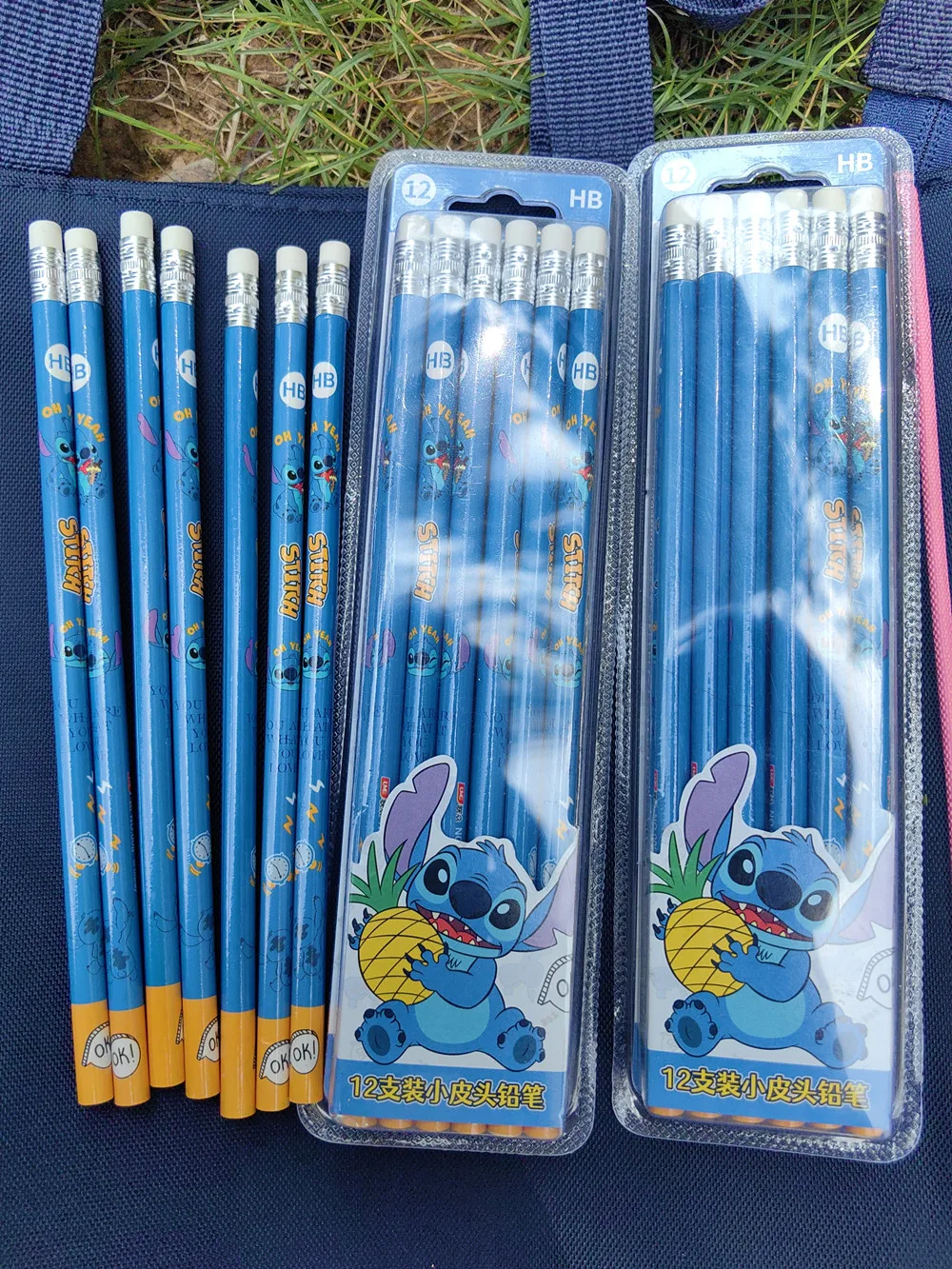 Kawaii Disney Stitch Children Anime Pencil Cartoon pencil with Rubber School Supplies Pencil Student Pencil kids Christmars Gift