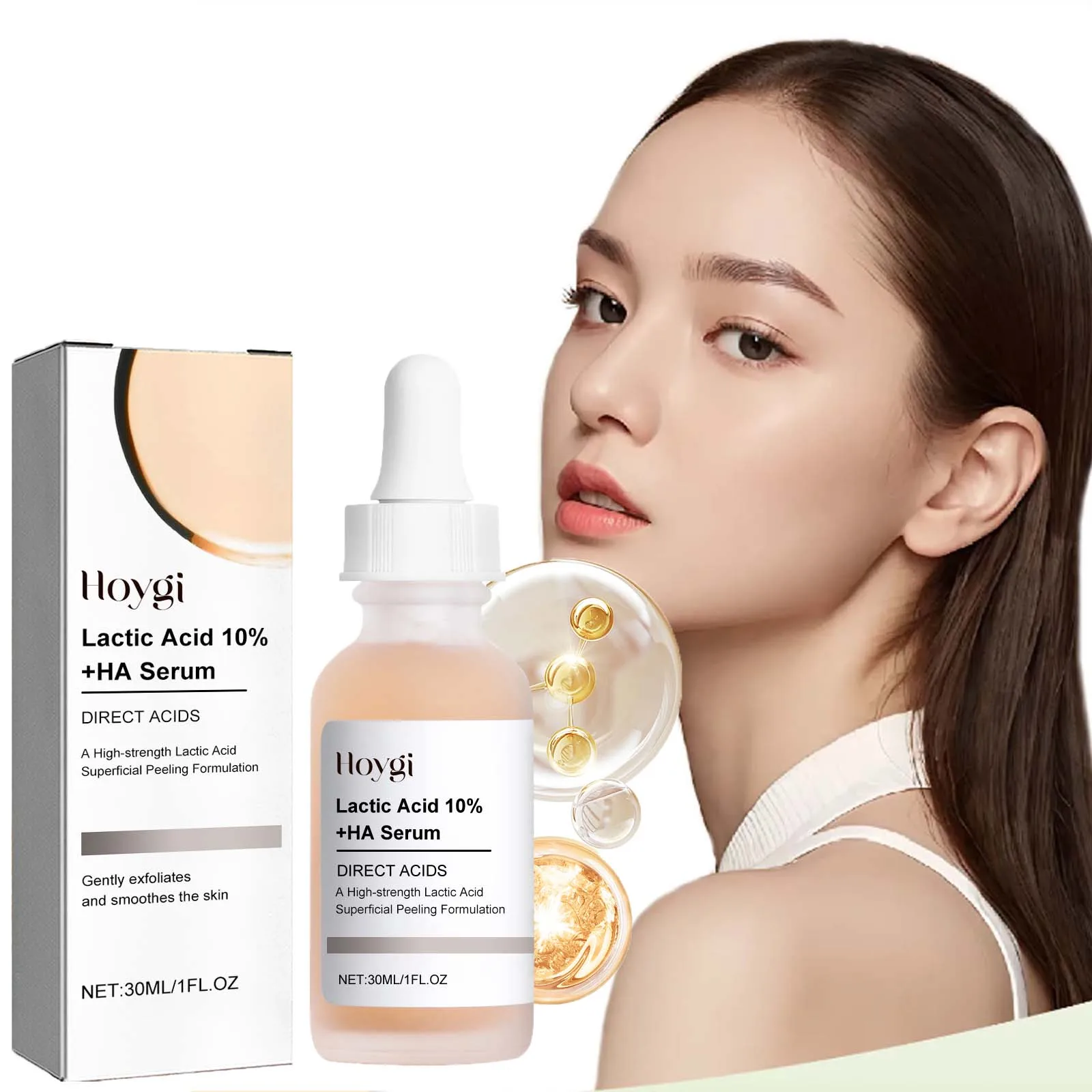 Suero Facial de ácido láctico, acné y imperfecciones, reductor de poros, reducción, minimiza la esencia, hidratante, reafirmante, suero iluminador suave