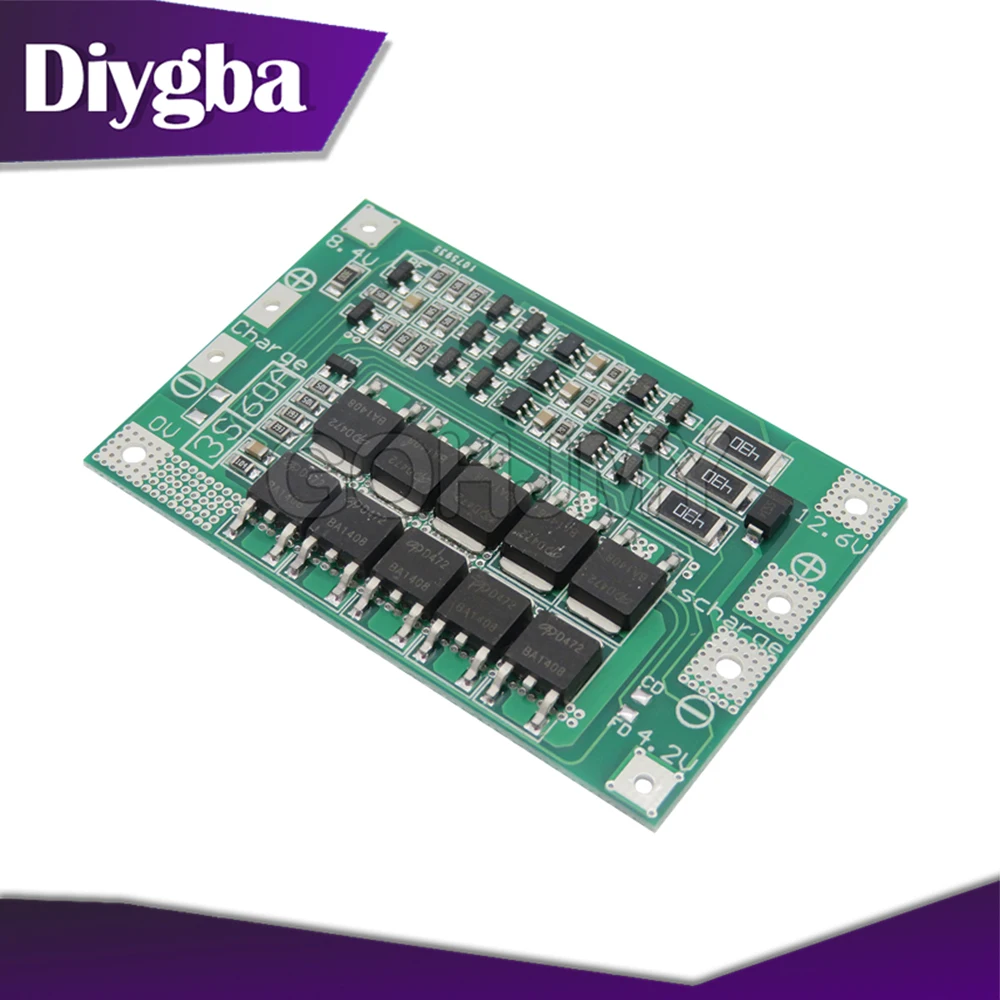 Enhance/Balance 3S 60A BMS Board/ Li-ion 12.6V 18650 BMS PCM Battery Protection Board for Li-ion Battery/18650 Battery CHARGER