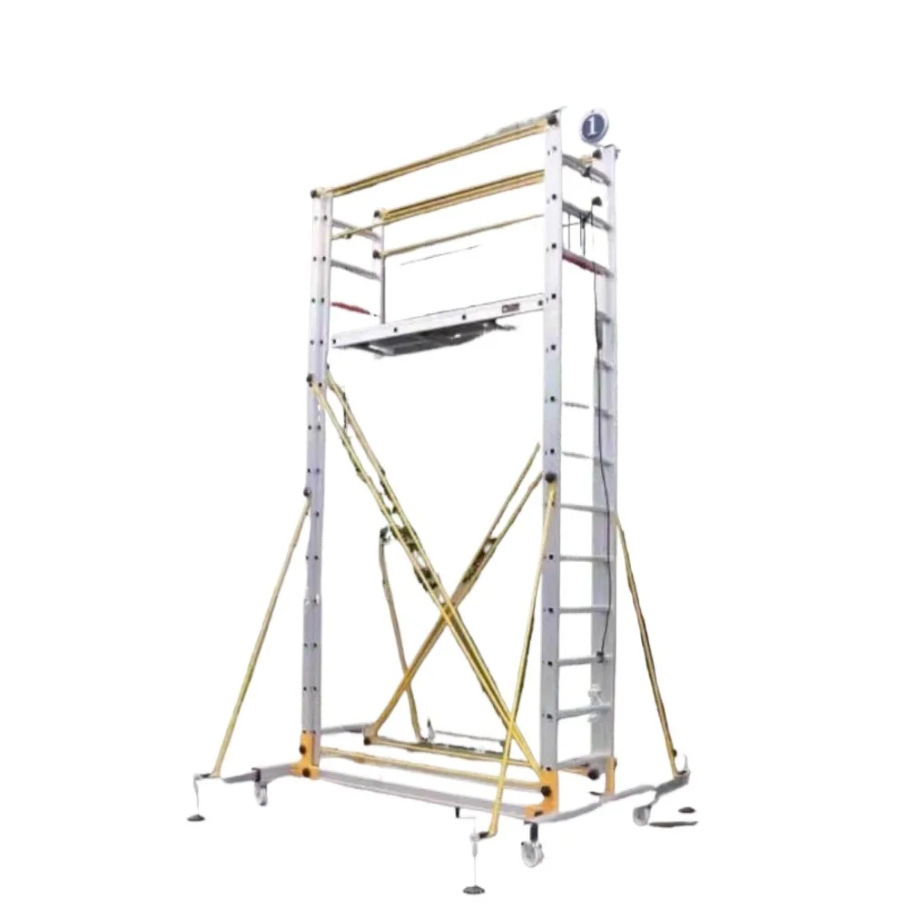 Aluminum alloy scaffolding movable telescopic  folding engineering ladder platform.