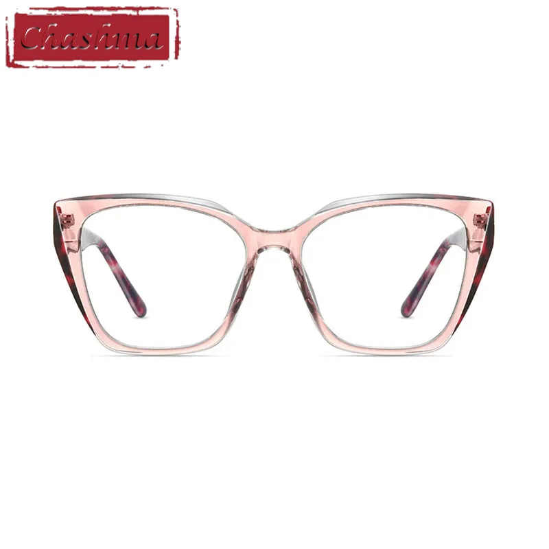 

Chashma Fashion Cat Eye Glasses Optical TR90 Light Frames Women Prescription Lenses Spring Hinge Temple Spectacles for Lady