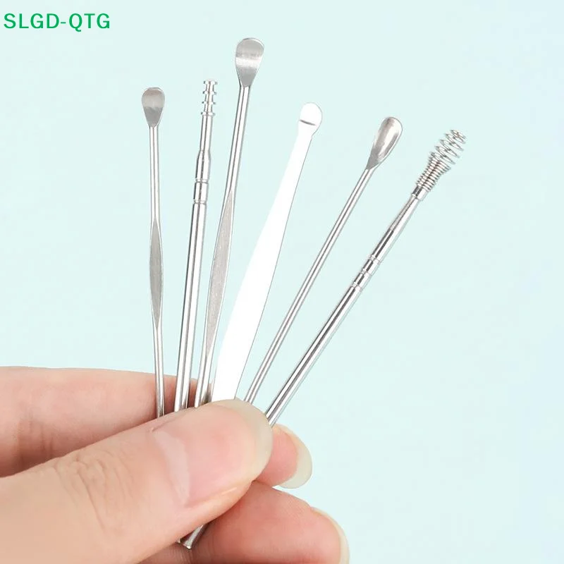 HOT！[New] 10Pcs/set Ear Wax Pickers Stainless Steel Earpick Wax Remover Care Ear Clean Tool Easy Carry