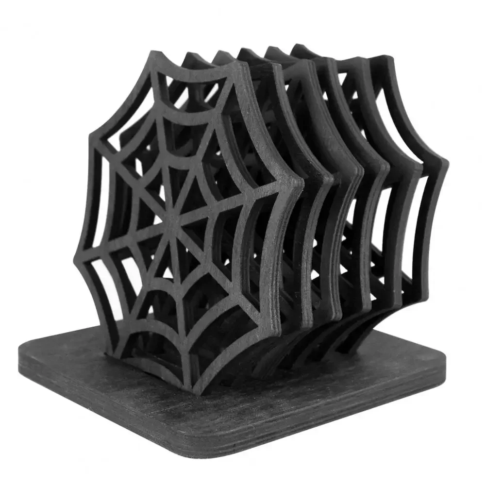 6PC Halloween Coaster Halloween Table Decor Spooky Spider Web Coasters Festive Halloween Table Placemats for Home Decoration Set