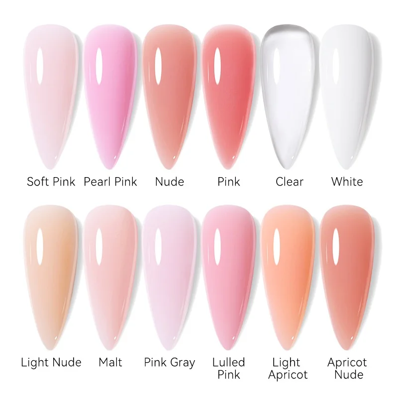 UR SUGAR 15ml Light Nude Quick Extension Gel 12Colors Soak Off UV LED White Clear Building Gel Manicure Nail Construction Gel