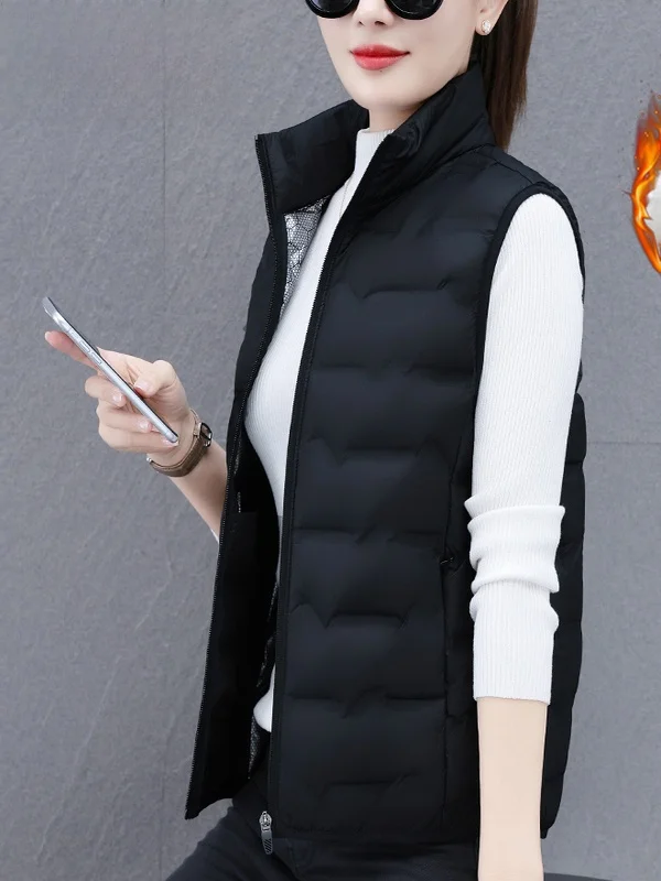 TUCANO Dames ort donsvest 2025, Herfst Winter Nieuwe Sle Mom Winddicht Warm Opstaande Kraag Jaet Bovenkleding Polyestervezel